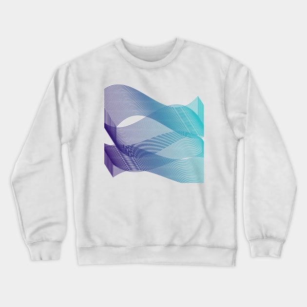 Blue Lineart minimalist geometric ocean Crewneck Sweatshirt by carolsalazar